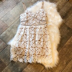 White lace overlay dress